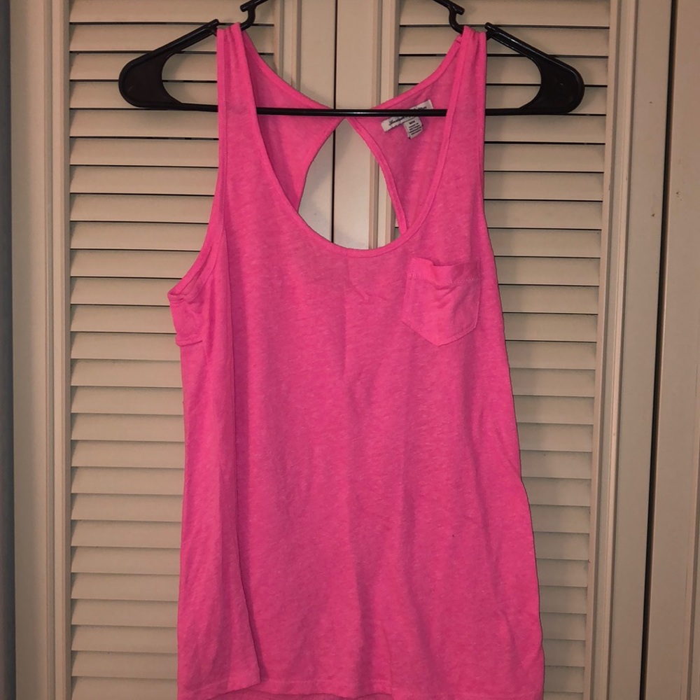 american eagle hot pink tank top